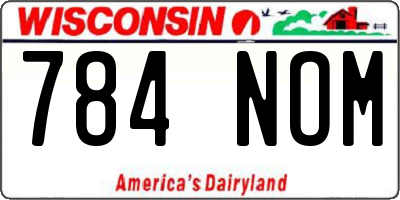 WI license plate 784NOM