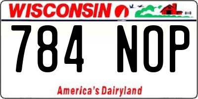 WI license plate 784NOP
