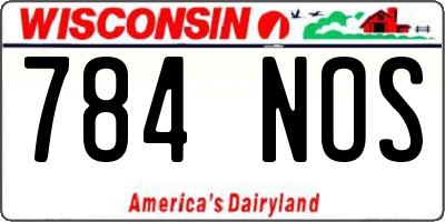 WI license plate 784NOS