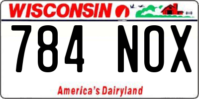 WI license plate 784NOX