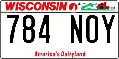 WI license plate 784NOY