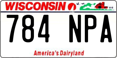 WI license plate 784NPA
