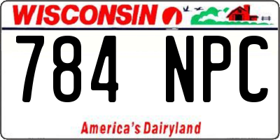 WI license plate 784NPC