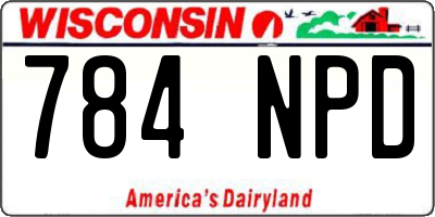 WI license plate 784NPD