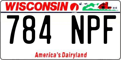 WI license plate 784NPF