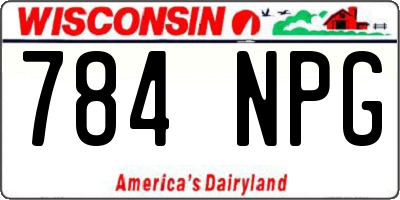 WI license plate 784NPG