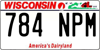 WI license plate 784NPM