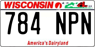 WI license plate 784NPN