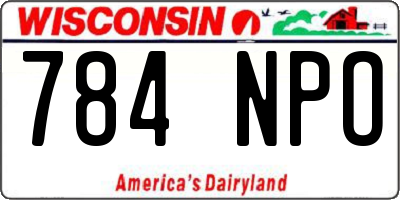WI license plate 784NPO