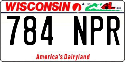 WI license plate 784NPR