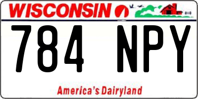 WI license plate 784NPY