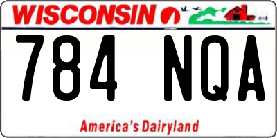WI license plate 784NQA