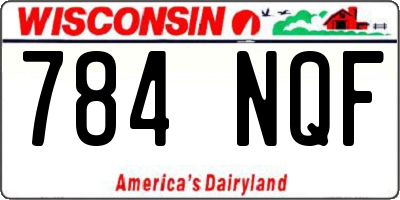 WI license plate 784NQF