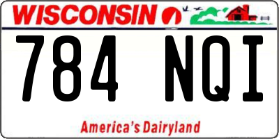 WI license plate 784NQI