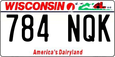 WI license plate 784NQK