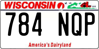 WI license plate 784NQP