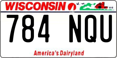 WI license plate 784NQU