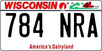 WI license plate 784NRA