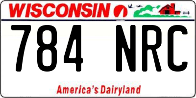 WI license plate 784NRC
