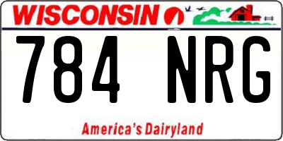 WI license plate 784NRG