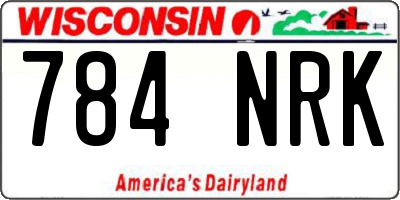 WI license plate 784NRK