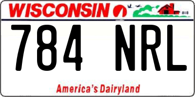 WI license plate 784NRL