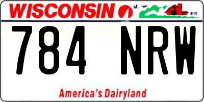WI license plate 784NRW