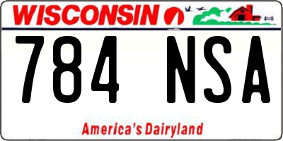 WI license plate 784NSA