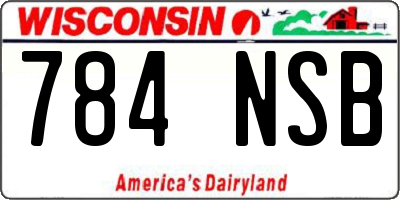 WI license plate 784NSB