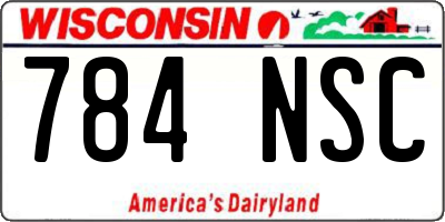 WI license plate 784NSC