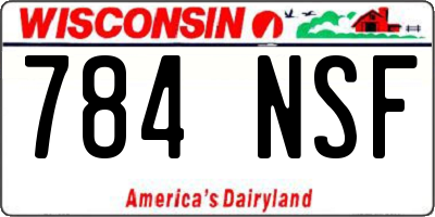 WI license plate 784NSF