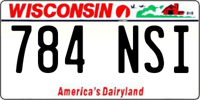 WI license plate 784NSI