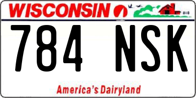 WI license plate 784NSK