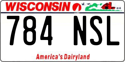 WI license plate 784NSL