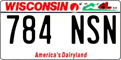 WI license plate 784NSN