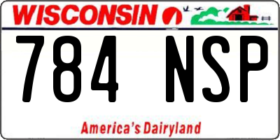 WI license plate 784NSP