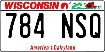 WI license plate 784NSQ