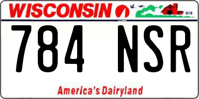 WI license plate 784NSR