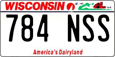 WI license plate 784NSS