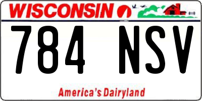 WI license plate 784NSV