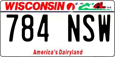 WI license plate 784NSW
