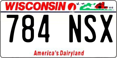 WI license plate 784NSX