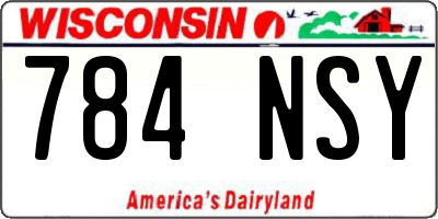 WI license plate 784NSY
