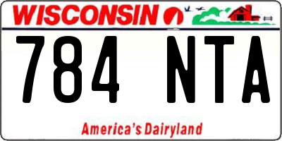 WI license plate 784NTA