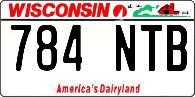 WI license plate 784NTB