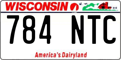 WI license plate 784NTC