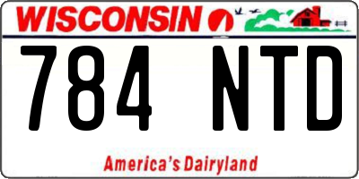 WI license plate 784NTD