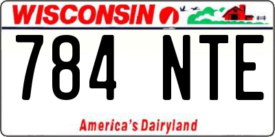 WI license plate 784NTE