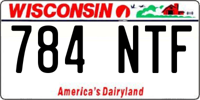WI license plate 784NTF