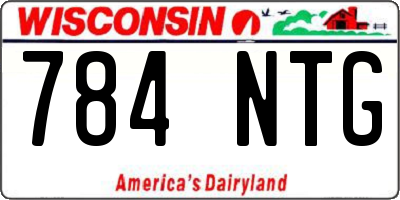 WI license plate 784NTG